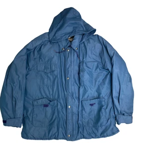 Vintage Field & Stream Men's Insulated Hooded Jacket Size 2X Blue Plaid - Picture 1 of 4