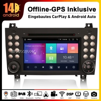 Autoradio für Mercedes-Benz SLK R171 Android 14.0 CarPlay GPS WiFi TPMS Canbus - Bild 1 von 4