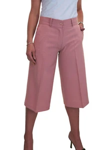 Pantalones Damas Smart Soft Culottes 3/4 Recortados Polvo A Medida Rosa 8-22 - Imagen 1 de 4