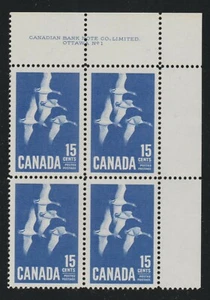 1963 Canada SC# 415 UR - Canada Goose Plate # 1 Plate Block M-NH Lot # 215b - Picture 1 of 1