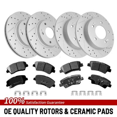 Juego de rotores de freno delanteros traseros y pastillas de cerámica para Hyundai Elantra Coupe 2013 2014 Foto 1 de 4