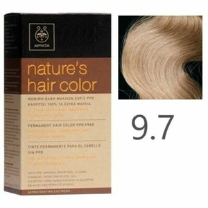 Sale Apivita Nature's Hair Color Permanent Hair Color 9.7 Very Light Blond Beige - Picture 1 of 10