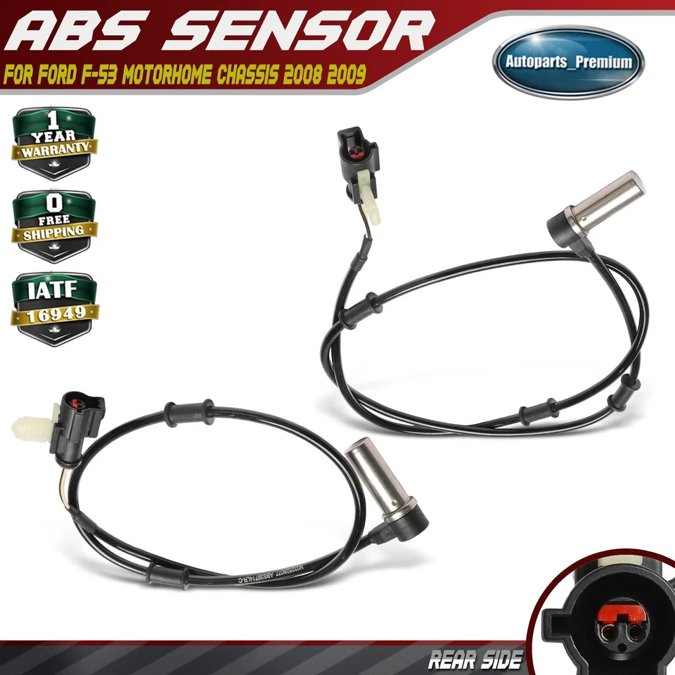 Sensor de velocidad de rueda ABS lateral trasero 2 piezas para chasis de autocaravana Ford F-53 2008 2009 Foto 1 de 4