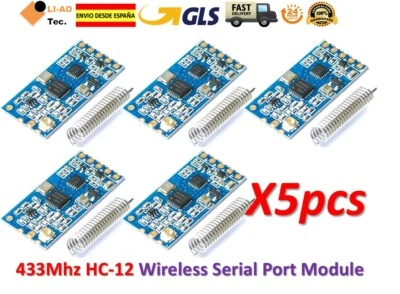 5pcs 433Mhz HC-12 Wireless Serial Port Module 1000m Replace Bluetooth - Imagen 1 de 4