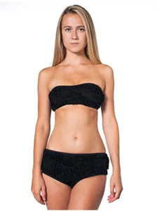 NEW American Apparel Women's 3-D Flower Mesh Panty Size XS/S Black *Only Panty  - Picture 1 of 1