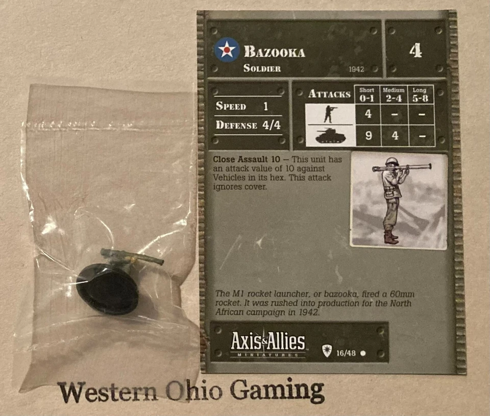 Axis & Allies Miniatures Base Set Bazooka #16/48 NEW A&A Minis - Image 1 of 1