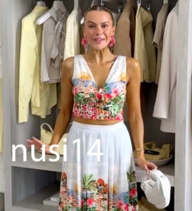 ZARA NUEVO TOP NUDO ESTAMPADO FLORAL CROP MUJER XS-XL 3789/348/330 - Imagen 1 de 3