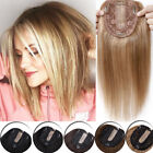 Clip/In 100% Real Human Hair Silk Top Piece Mono Topper Hairpiece Womens Toupee