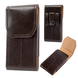 Leather For Apple iPhone Samsung Cell Phone Holder Belt Pouch Case Cover Bag - Picture 1 of 32