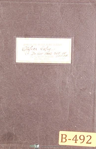 Bliss D & E Presses, Assembling Erecting Operations and Parts Manual Year (1944) - Bild 1 von 2