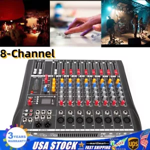 Mezclador de audio de estudio Pro 8 canales Bluetooth consola de mezcla de sonido en vivo con USB - Imagen 1 de 23