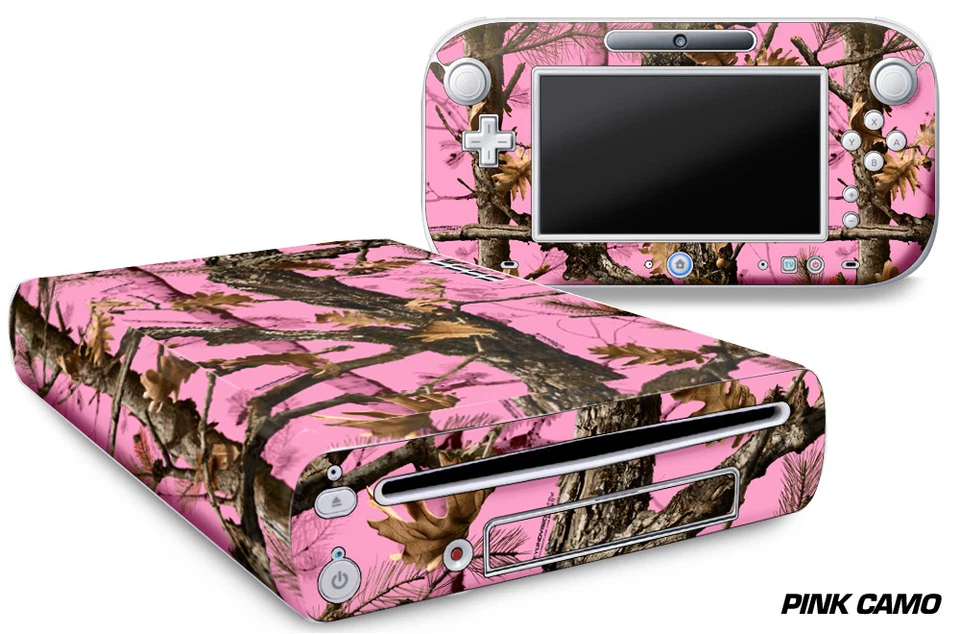 Skin Decal Wrap for Nintendo Wii U Gaming Console & Controller Sticker PINK CAM - Image 1 of 1