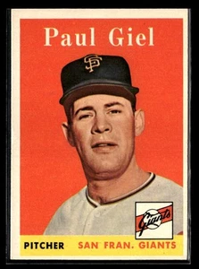 1958 Topps #308 Paul Giel - Set Break! EX/NM - Picture 1 of 2