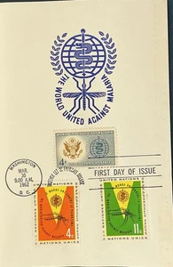 Greeting Card Type FDC 1194 Malaria Eradication Combo with UN Stamps  - Picture 1 of 2
