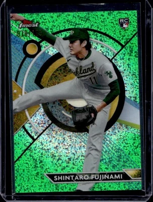 2023 Finest Shintaro Fujinami RC Green Speckle Refractor #78/125 Athletics - Image 1 of 2