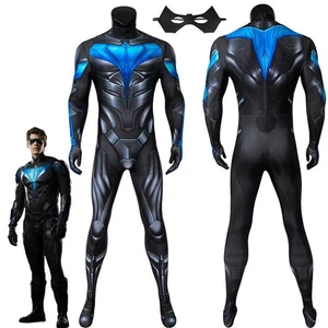 Titans Nightwing Jumpsuit Cosplay Costume Printing Superhero Bodysuit Halloween - Picture 1 of 13