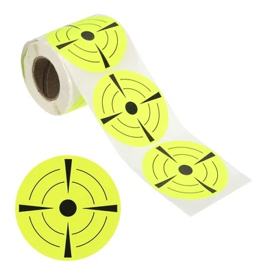 1 rollo de pegatinas fluorescentes redondas para salpicaduras objetivo 3", amarillo/negro - Imagen 1 de 4