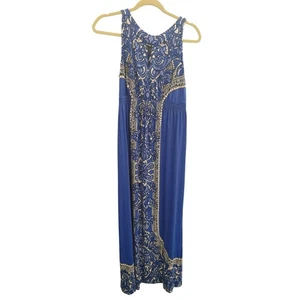 Soma Maxi Dress Geometric Floral Keyhole Medium - Picture 1 of 5