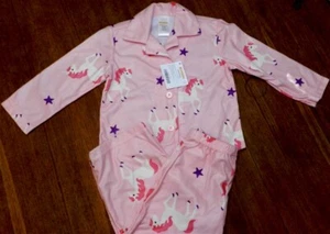 Pajama Set 2pc Pink Flannel Unicorns size 18-24 months New - Picture 1 of 2