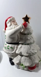 Lenox 2003 Holiday Santa with Christmas Tree Large Cookie Jar With Original Box - Picture 1 of 17
