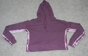 So Lounge Life Crop Hoodie Purple Tie Dye Sweatshirt Boxy Oversize Juniors Sz S - Picture 1 of 13