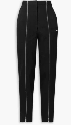 Victoria Beckham Black Zippered Front 100% Wool Tapered Pants 6 $1035 NWOT! - Image 1 of 4