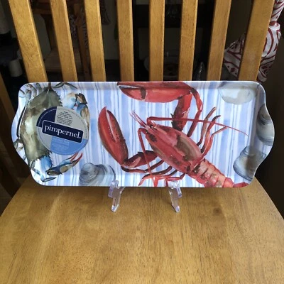 Pimpernel Summer Feast Collection Sandwich Tray Lobster Crab Clams Melamine NWT - Image 1 of 4