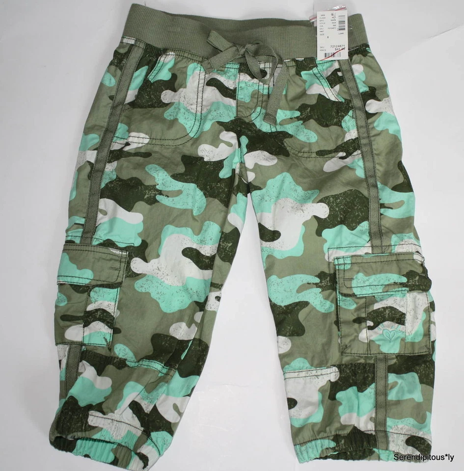 Pantalones capri Justice CAMO tejido verde granito 6 7 nuevos con etiquetas Foto 1 de 1