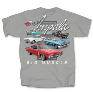 Impala Big Muscle Chevy Mens Gray T shirt(Joe Blow t's)Licensed - Picture 1 of 5