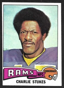 1975 Topps Football #66 Charlie Stukes Maryland State Los Rams ex como nuevo + A - Imagen 1 de 2