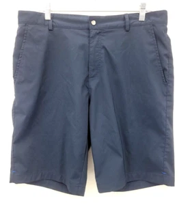 Calvin Klein Shorts Mens 34 Navy Blue Flat Front Preppy Bermuda Stretch - Picture 1 of 9
