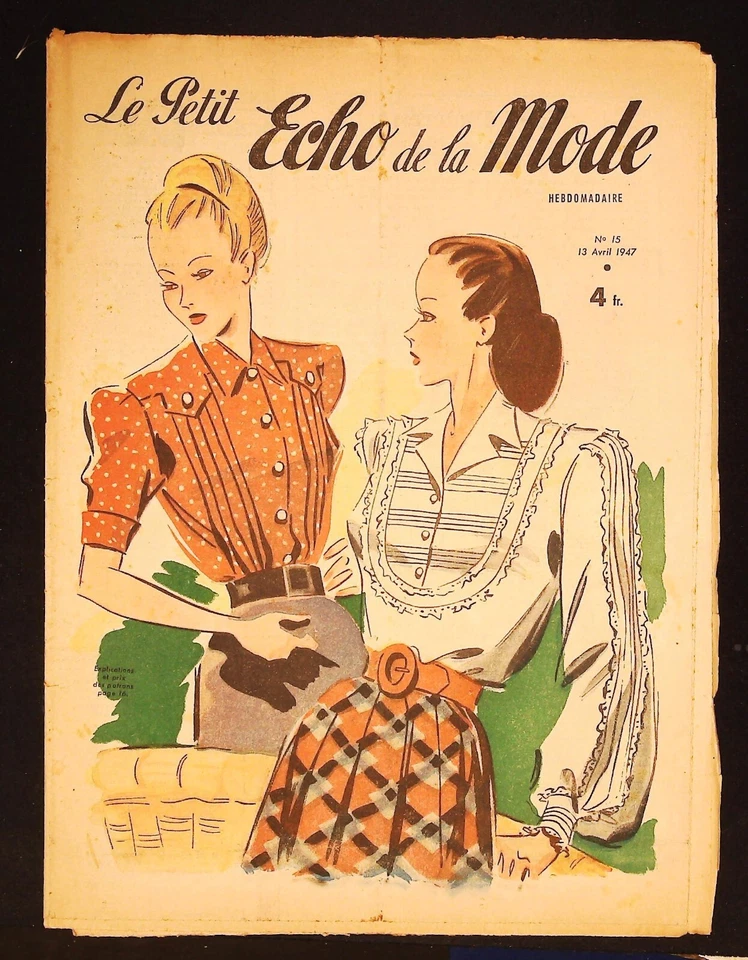 Le Petit Echo de la Mode année 1947, Ancien magazine Français N°15 - Photo 1/1