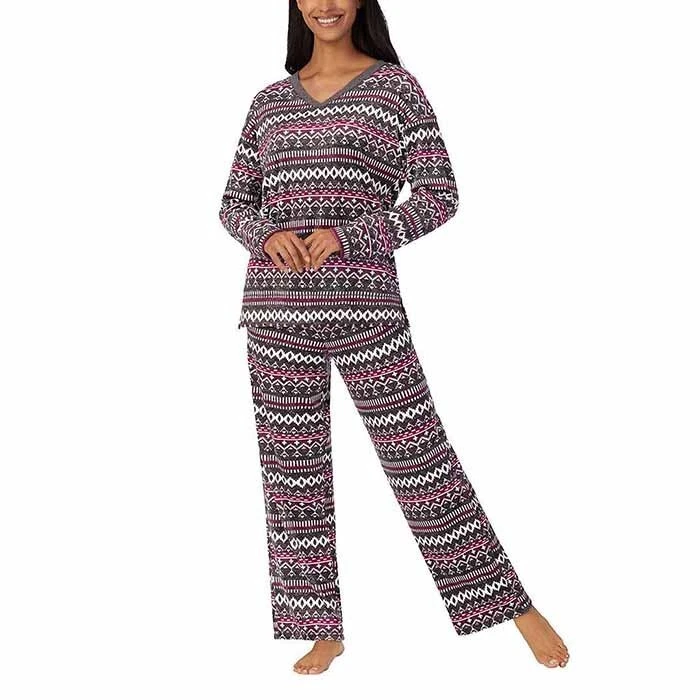 Conjunto de pijama polar de 2 piezas para mujer Nautica pantalones con bolsillos top manga larga Foto 1 de 1