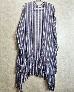 Free People Ruffles & Stripes Kimono /Cover-Up Women's Size OS - Picture 1 of 6