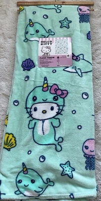 "Manta Sanrio HELLO KITTY Sirena Ballena Medusas 50 X 70"" Viral NUEVA" Foto 1 de 4
