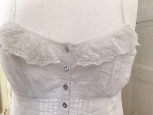 River Island 100% White Cotton Summer Top/short Dress - Size 14 - Never Worn - Picture 1 of 6