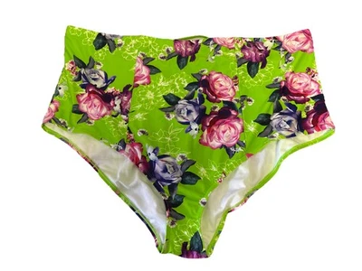 NWT Torrid Swim Collection Size 5X Green Floral Strappy Bottoms - Image 1 of 4