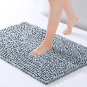 Chenille Bathroom Rugs Non-Slip Bath Mat 24"x17", Washable Soft Shower Mat, f... - Picture 1 of 7
