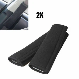 2x Coussin Housse Bandoulière Ceinture de Sécurité Voiture Noir pour Conduite - Picture 1 of 10