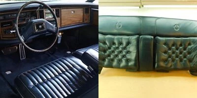 LEATHER REAR SEAT BACK FROM 1985 CADILLAC BARRITZ 85CE1-1V5 - Image 1 of 4