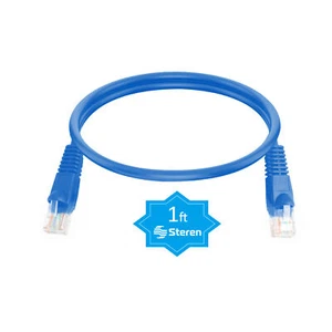 Steren 1ft Cat5e Patch Cord Non-Booted UTP cULus Blue - Picture 1 of 4