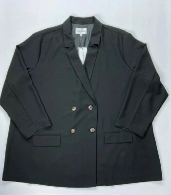 Women's Plus Size Elizabeth and James Classic Lightweight Dull Black Blazer 4X  - Image 1 of 2