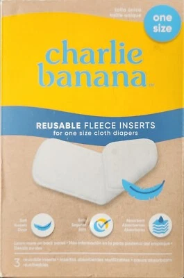 Charlie Banana Bebé Absorbente Reutilizable Lavable Vellón Inserciones Paquete de 3 Nuevo Foto 1 de 4