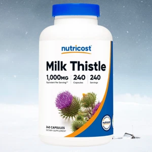 Nutricost Milk Thistle 250mg (1000mg Equivalent), 240 Vegetarian Capsules - Picture 1 of 7