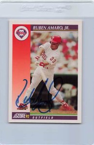 1992 Score #98T Ruben Amaro Jr. Phillies Signed Auto *G4932