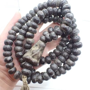 4 ft long Thai Prayer MALA Amulet Buddhist Luck Talisman Asian Wood Decor Beads - Picture 1 of 7