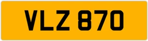 VLZ 870 V 3X3 DATELESS PRIVATE NUMBER PLATE VAL VICK VIC VIK VIN VINCE VIV VERN - Picture 1 of 1