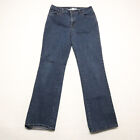 St. John's Bay Women's Size 10 Blue Straight Leg Dark Wash Stretch Denim Jeans