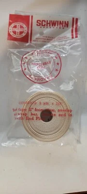 老式 NOS Schwinn 认证条形胶带手柄白色肌肉十速黄貂鱼 — 第 1/2 张图片