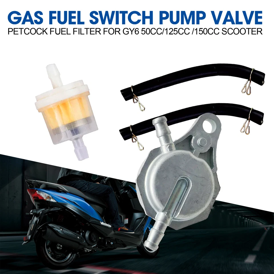 Para 50cc/125cc/150cc GY6 Scooter Gas Interruptor de Combustible Bomba Válvula Petcock Filtro de Combustible Foto 1 de 4